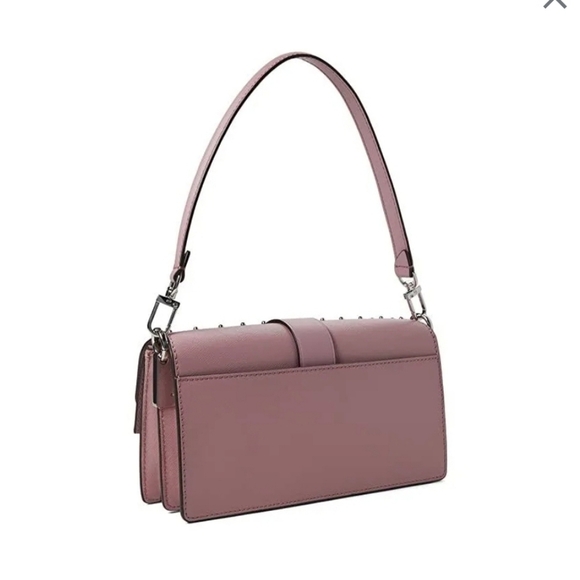 🩷🔹️ Michael Kors Greenwich Medium royal pink stud Convertible Shoulder bag - Picture 7 of 8